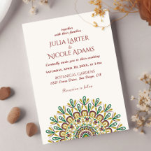 Emerald Green Wild Amazon Forest Mandala Wedding