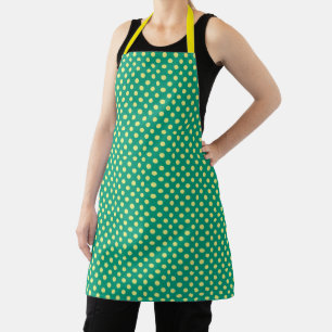 Emerald Green with Yellow Polka Dots by STaylor Apron