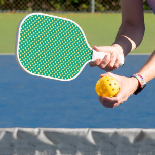 Emerald Green with Yellow Polka Dots by STaylor Pickleball Paddle