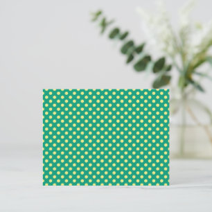Emerald Green With Yellow Polka Dots by STaylor Postcard
