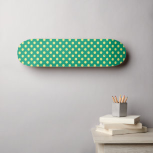 Emerald Green with Yellow Polka Dots by STaylor Skateboard