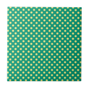 Emerald Green with Yellow Polka Dots by STaylor Tile
