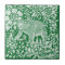 Emerald Green Woodland Bear  Intricate Floral 