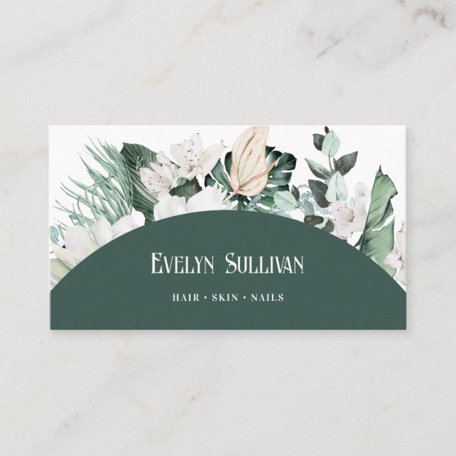 Emerald greenery arch Business Card (Front)