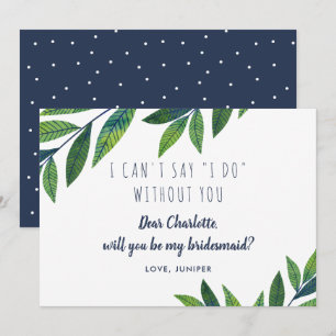 Emerald Greenery - Be My Bridesmaid Invitation