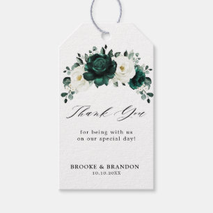 Emerald Greenery Eucalyptus White Floral Wedding Gift Tags