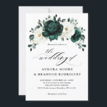 Emerald Greenery Eucalyptus White Floral Wedding Invitation<br><div class="desc">Elegant Emerald green greenery & ivory white floral botanical wedding Invitation featuring white roses and elegant green watercolor eucalyptus leaves . Please contact me for any help in customisation or if you need any other product with this design.</div>