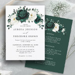 Emerald Greenery Eucalyptus White Floral Wedding Invitation<br><div class="desc">Elegant Emerald green greenery & ivory white floral botanical wedding Invitation with details and reception featuring white roses and elegant green watercolor eucalyptus leaves . Please contact me for any help in customisation or if you need any other product with this design.</div>