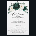 Emerald Greenery Eucalyptus White Wedding Program<br><div class="desc">Elegant Emerald green greenery & ivory white floral botanical wedding program featuring white roses and elegant green watercolor eucalyptus leaves . Please contact me for any help in customisation or if you need any other product with this design.</div>