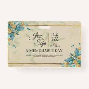 Emerald Greenery Faire-part de mariage Décontracté ID Badge