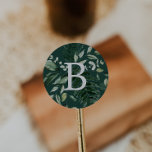 Emerald Greenery | Green Monogram Envelope Seals<br><div class="desc">These emerald greenery green monogram envelope seals are perfect for a boho wedding. The elegant yet rustic design features moody dark green watercolor leaves and eucalyptus with a modern bohemian woodland feel. Personalise the label with the last initial of the bride and groom.</div>