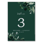 Emerald Greenery | Green Table Number
