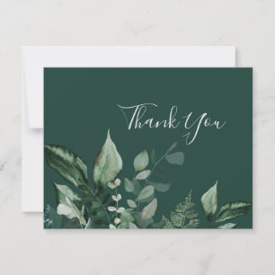 Emerald Greenery   Green Thank You Card
