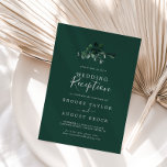 Emerald Greenery | Green Wedding Reception Invitation<br><div class="desc">This emerald greenery green wedding reception invitation is perfect for a boho post elopement party. The elegant yet rustic design features moody dark green watercolor leaves and eucalyptus with a modern bohemian woodland feel. RSVP cards are sold separately, or you can add RSVP info to the back of the card....</div>