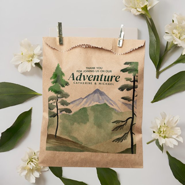 Emerald Greenery Mountain Pine Rustic Wedding  Favour Bags (Creator Uploaded)