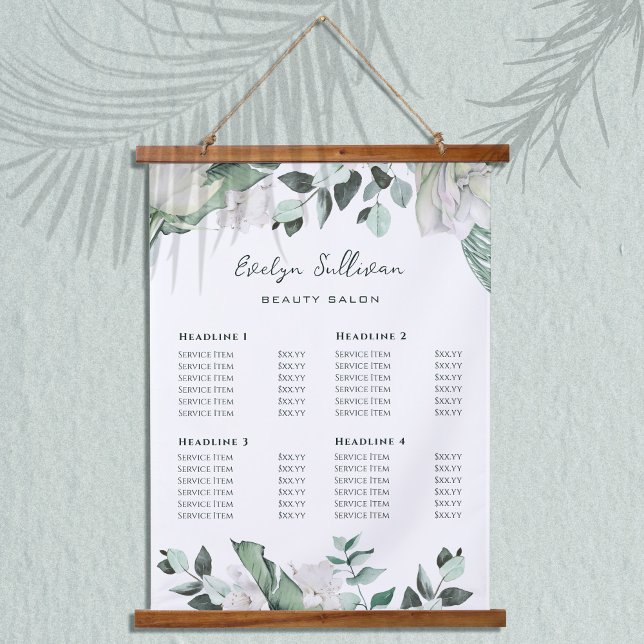 Emerald Greenery Price List Hanging Tapestry (Creator Uploaded)