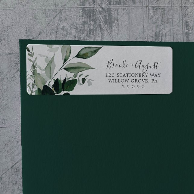 Emerald Greenery Return Address Label (Creator Uploaded)