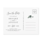 Emerald Greenery Save the Date Postcard