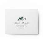 Emerald Greenery Self-Addressed Wedding RSVP