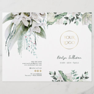 Emerald greenery service menu brochure