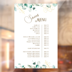 Emerald Greenery Services Menu Window Cling