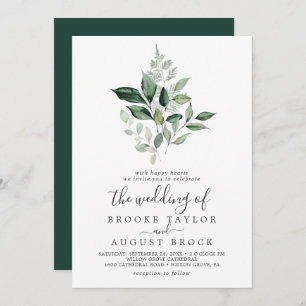 Emerald Greenery The Wedding Of Invitation