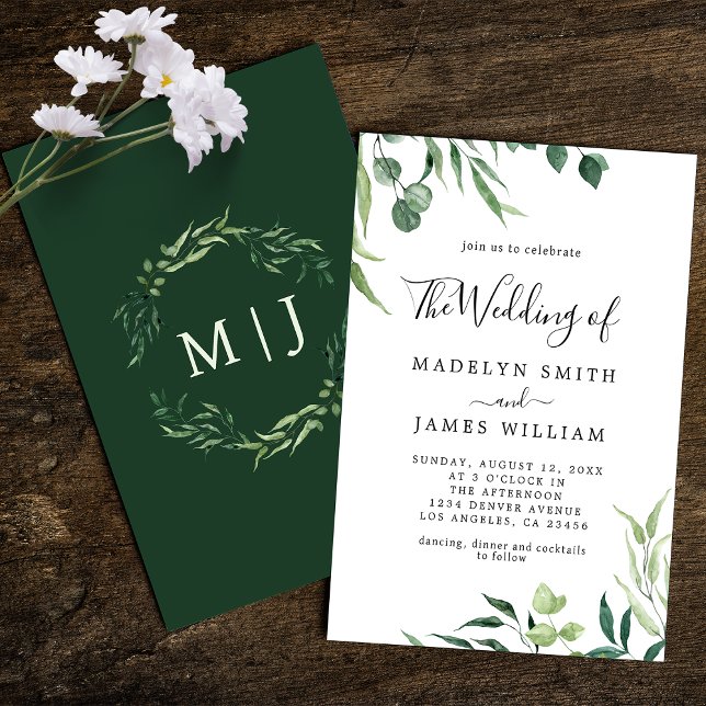 Emerald Greenery The Wedding Of Invitation (Creator Uploaded)