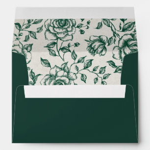 Emerald Greenery Vintage Botanical Wedding Envelope
