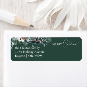 Emerald Greenery Vintage Christmas Address