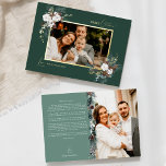 Emerald Greenery Vintage Christmas Two Picture Foil Holiday Card<br><div class="desc">Welcome to our enchanting Emerald Greenery Vintage Christmas Two Picture Foil Holiday Card design, where vintage charm meets modern elegance. This design features intricate watercolor greenery and subtly elegant calligraphy with simple typography, capturing the essence of traditional cosiness and rustic cottage core. With a touch of retro flair and a...</div>