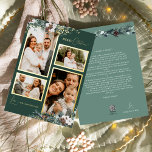 Emerald Greenery Vintage Four Photo Collage Foil Holiday Card<br><div class="desc">Welcome to our enchanting Emerald Greenery Vintage Four Photo Collage Foil Holiday Card design, where vintage charm meets modern elegance. This design features intricate watercolor greenery and subtly elegant calligraphy with simple typography, capturing the essence of traditional cosiness and rustic cottage core. With a touch of retro flair and a...</div>