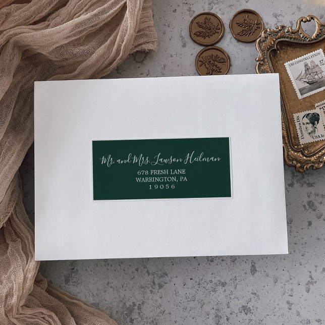 Emerald Greenery Wedding Guest Address Labels (Creator Uploaded)