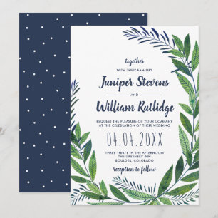 Emerald Greenery Wedding Invitation