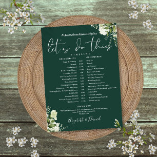 Emerald Greenery Wedding Schedule Timeline Programme