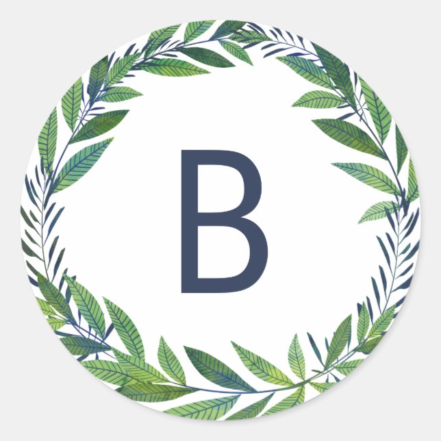 Emerald Greenery Wedding Seal Monogram (Front)