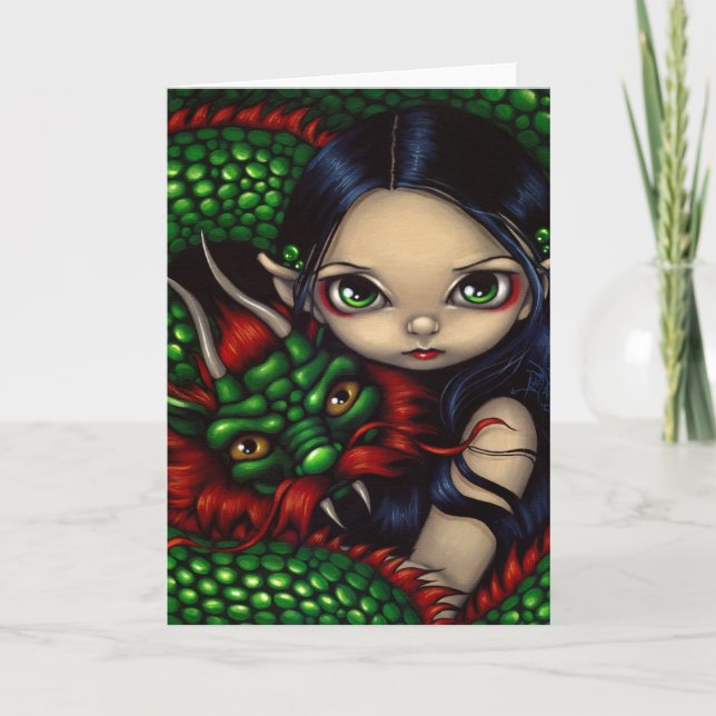 "Emerald Guardian" Greeting Card (Front)