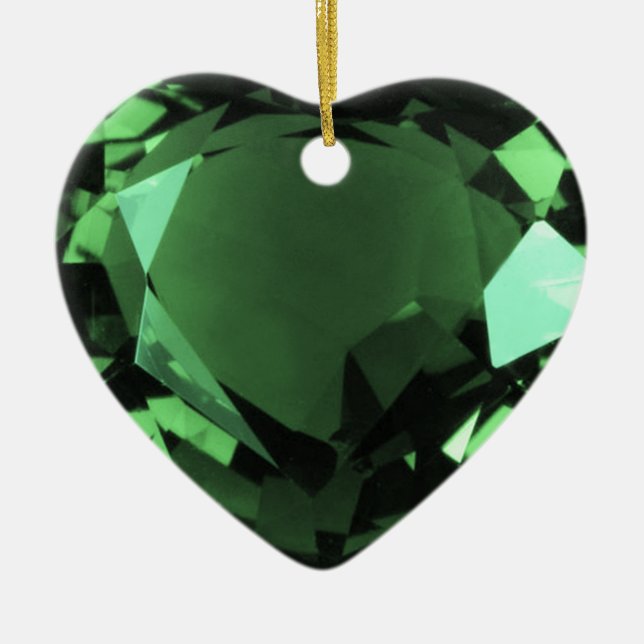 Emerald Heart Ceramic Tree Decoration (Front)