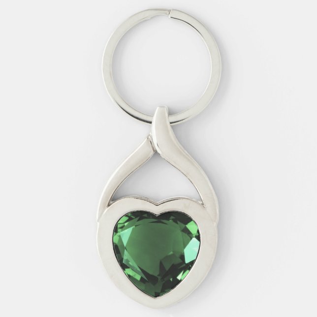 Emerald Heart Key Ring (Front)