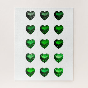 Emerald Heart shape Green Gemstone Puzzle