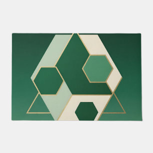 Emerald Hexagon Geometric Luxe Doormat