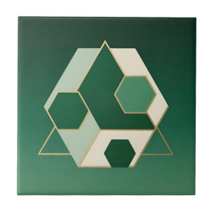 Emerald Hexagon Geometric Luxe Tile