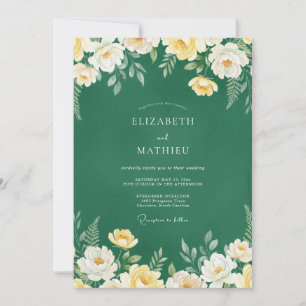 Emerald Honey Petal Wedding Invitation