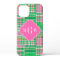 Emerald Hot Pink Preppy Patchwork Madras Monogram