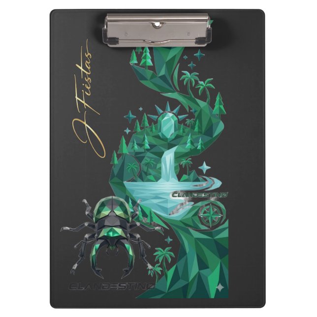 “Emerald Island Beetle – Nature Art  Clipboard (Front)