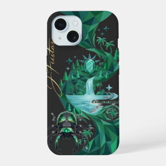 “Emerald Island Beetle – Nature Art iPhone 15 Case