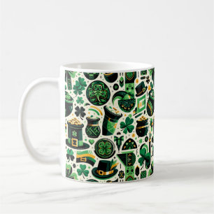 Emerald Isle Charm: Seamless St. Patrick's Day Pat Coffee Mug