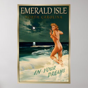 EMERALD ISLE North Carolina Marilyn Monroe Travel Poster