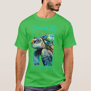 Emerald Isle North Carolina Watercolor Sea Turtle  T-Shirt