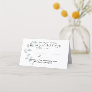 Emerald Ivy Wedding Folded Place Card 2