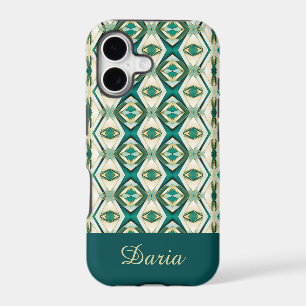 Emerald Jade and Gold Geometric
